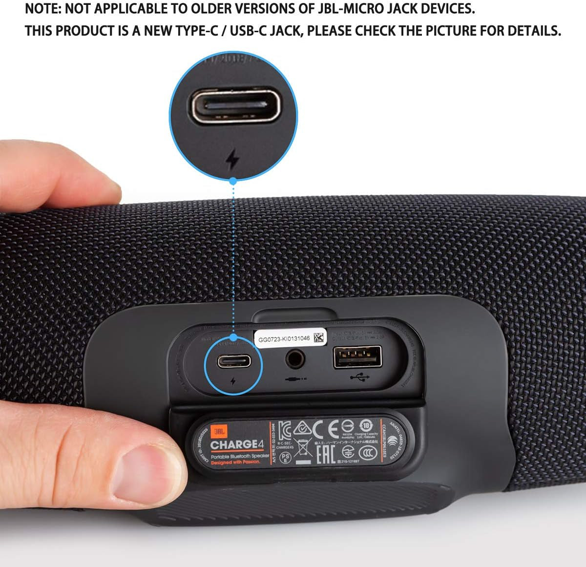 Fast Charger Charging Cable Cord Compatible with for JBL Charge 4, Charge5, JBL Flip 5, Flip 6,JBL Pulse 4 Clip4,Jrpop, Endurance Peak II, JBLCHARGE4BLKAM Wireless Bluetooth Earphones Speakers Type C