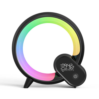 Creative Q Light Analog Sunrise Digital Display Alarm Clock Bluetooth Audio Intelligent Wake-Up Q Colorful Atmosphere Light