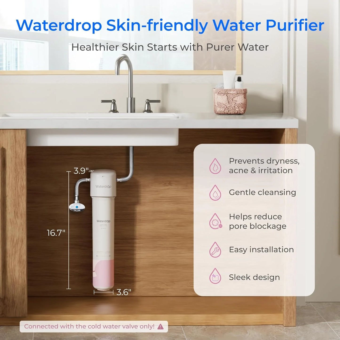 Waterdrop Skincare Water Softening System - Softens Skin & Hair (Includes 1 Filter)