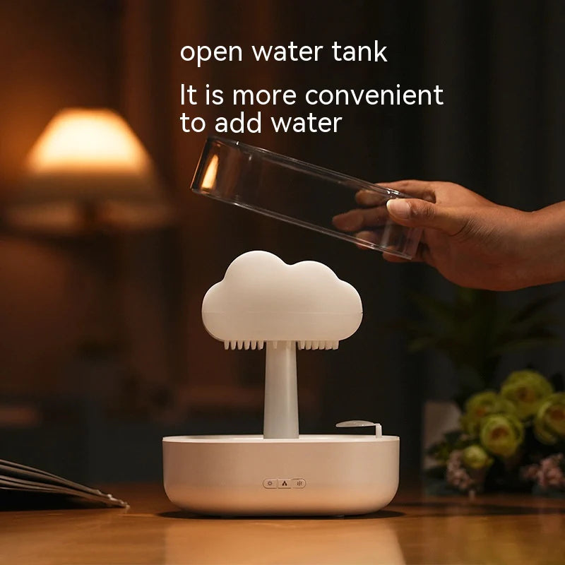 Rain Cloud Night Light Humidifier with Raining Water Drop Sound and 7 Color Led Light Essential Oil Diffuser Aromatherapy